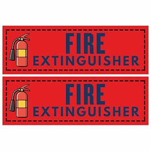 fire extinguisher sign sticker board 205 x 7 cm pack of 2  peel amp stick safety sign with 4 corner holes  wall mountable emergency safety signage for home office amp commercial use fire extinguisher small - 205 x 7 cm