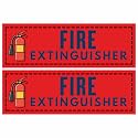 Fire Extinguisher Sign Sticker Board 20.5 x 7 CM (Pack of 2) | Peel &amp; Stick Safety Sign with 4 Corner Holes | Wall Mountable Emergency Safety Signage for Home, Office &amp; Commercial Use (Fire Extinguisher, Small - 20.5 