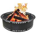 Fire Pit Ring 36 inch Fire Ring for Outside Fire Pit,Large Round Smokeless Firepit Insert,DIY Fire Rings for Outside Wood Burning Above or In-Ground Camping Firepit Ring for Outdoor Patio Yard Garden