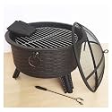 Fire Pits Outdoor Wood Burning Patio Fire Steel Grill Fire Pit Bowl with Mesh Spark Screen Cover