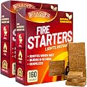 Fire Starter Cubes, 320 pcs - Bulk Pack - Fast Grill BBQ Charcoal Start - Odorless & Waterproof - Firestarter Squares for Campfire, Outdoor Fire Pit, Wood Stove, Fireplace, Logs - Camping Essentials