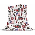 Firefighter Baby Blanket 30x40 Inches - Super Soft Fire Truck Blankets for Toddler Boys &amp; Girls - Fluffy Fleece Fireman Blanket for Kids, Nursery, Stroller - Cozy Lightweight Throw Gift for Infants