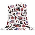 Firefighter Blanket 50x60 Inches - Extra Large Fire Truck Throw for Kids, Adults - Ultra Soft Fleece Firetruck Throw Blankets for Couch, Sofa, Camping - Warm Cozy Fireman Gift for Boys, Girls, Teens