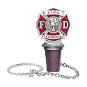 Firefighter Wine Bottle Stopper, Red | Bottle Topper for Wine, Liquor | Expertly Crafted Pewter Reusable Wine Cork