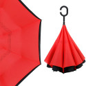 FIREFLY HUB Water Protective Rain Season And Sun Protection C-Shaped Handle Car Umbrella (Black, Red)