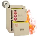 FireKing Turtle Vertical 2 Drawer Fire Rated File Cabinet, Parchment