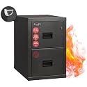 FireKing Turtle Vertical 2 Drawer Fire Rated File Cabinet, Black