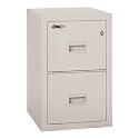 FireKing Turtle Vertical 2 Drawer Fire Rated File Cabinet, Platinum