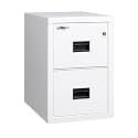 FireKing Turtle Vertical 2 Drawer Fire Rated File Cabinet, Arctic White