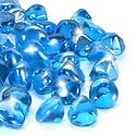 Firepit Glass Rocks 10 Pounds, 1 Inch Diamond Fire Stones