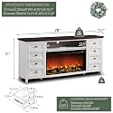 IFGET Fireplace TV Stand for TVs up to 80 Inches with 36" Electric Fireplace, 31" Farmhouse Tall Entertainment Center w/Drawer &amp; Adjustable Shelves, Large Media Console for Living Room, 70inch White