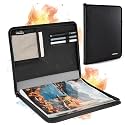 AUROTIER Fireproof Art Portfolios 11"x14" 30 Pockets Display 60 Pages Water-resistant Art Painting Portfolio Folder with Clear Plastic Sleeves Presentation Book for Artwork Document Contract Organizer