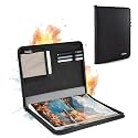 Fireproof Art Portfolios 9"x12", 30 Pockets Display 60 Pages Water-resistant Art Painting Portfolio Folder with Clear Plastic Sleeves Presentation Book for Artwork Document Contract Organizer