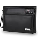 Fireproof Document Bag, Fireproof Money Bag with Lock and Zipper for Cash, FireproofBag Notary Supplies, Fire Safe CashBag Bank Bag (BLACK, Large)