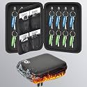 Fireproof Key Organizer Case with 16 Tags and 4 Key Fob Pockets