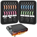 Fireproof Key Organizer Case with 24 Tags and 6 Key Fob Pockets