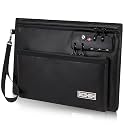 Fireproof Money Bag with Lock, Cash Bag Bank Bag for Cash, Valuable Storage Bag,Fireproof Safe Box Money Pouch with Zipper (BLACK, Small)