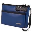 Fireproof Money Bag with Lock, Double layer Cash Bag BankBag for Cash, Valuable StorageBag,Fireproof Safe Box Money Pouch with Zipper (blue, Small)