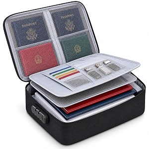 fireproof waterproof document organizer bag with lock amp multilayer
