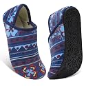Fires Womens Mens Slippers with Rubber Sole Soft-Lightweight House Slipper Socks Around House Shoes Non Slip Indoor/Outdoor