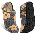 Fires Womens Mens Slippers with Rubber Sole Soft-Lightweight House Slipper Socks Around House Shoes Non Slip Indoor/Outdoor