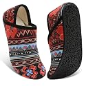 Fires Womens Mens Slippers with Rubber Sole Soft-Lightweight House Slipper Socks Around House Shoes Non Slip Indoor/Outdoor