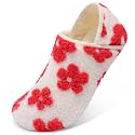 Fires Womens Mens Slippers with Rubber Sole Soft-Lightweight House Slipper Socks Around House Shoes Non Slip Indoor/Outdoor