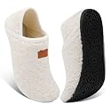 Fires Womens Mens Slippers with Rubber Sole Soft-Lightweight House Slipper Socks Around House Shoes Non Slip Indoor/Outdoor
