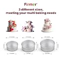 Firmer Cake Mould Set | Aluminium Pan| Round Shape Cake Baking Set for Microwave Oven | Baking Tray | Cake Tin | Silver | Set of 3