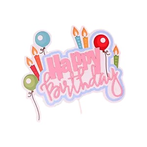firmer happy birthday cake topper  acrylic decorating items birthday theme  birthday cake decoration accessories for girls boys adults multicolor