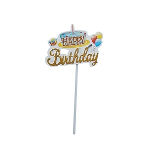 firmer happy birthday cake topper  acrylic decorating items  birthday theme  birthday cake decoration accessories for girls boys adults multicolor