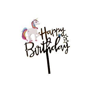 firmer happy birthday cake topper  acrylic unicorn decorating items birthday theme  birthday cake decoration accessories for girls boys adults multicolor