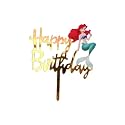 Firmer Happy Birthday Cake Topper | Birthday Theme | Mermaid Birthday Cake Decoration Accessories For Girls Boys Adults| Multicolor