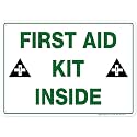First Aid Kit Inside Sign, 10x14 Inches, 55 mil thick HDPE (high density