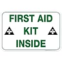 First Aid Kit Inside Sign, 12x18 Inches, 55 mil thick HDPE (high density
