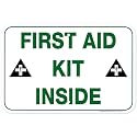 First Aid Kit Inside Sign, 12x18 Inches, Rust Free .063 Aluminum, Fade