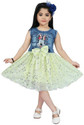 First Bird Girls Midi/Knee Length Festive/Wedding Dress (Yellow, Sleeveless)