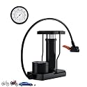 First Choice Dual Head Foot Air Pump with Pressure Gauge, Heavy Compressor Floor Pump for Bicycle, Football, Motorbike, Black