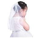 First Communion Veils for Girls 15.7" Baby Toddler Baptism Holy Communion White Kids Veils Wedding Flower Girl Veil with Comb