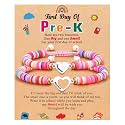 First Day of Kindergarten/Pre K/School Mother Daughter Bracelets Matching Heart Wish Bracelet Set for 2 Gifts