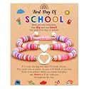 First Day of Kindergarten/Pre K/School Mother Daughter Bracelets Matching Heart Wish Bracelet Set for 2 Gifts