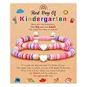 First Day of Kindergarten/Pre K/School Mother Daughter Bracelets Matching Heart Wish Bracelet Set for 2 Gifts
