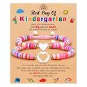 First Day of Kindergarten/Pre K/School Mother Daughter Bracelets Matching Heart Wish Bracelet Set for 2 Gifts
