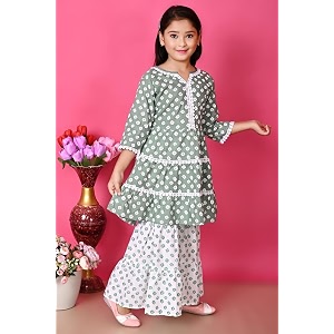 First DREAMGirls Pink Bandhani Printed with Cotton