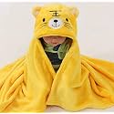 First Kick Baby Blankets New Born Pack of Hooded Wrapper Durable Fleece Polyester Sleeping Bag and Baby Bath Towel for 0-6 Months Baby Boys and Baby Girls Yellow
