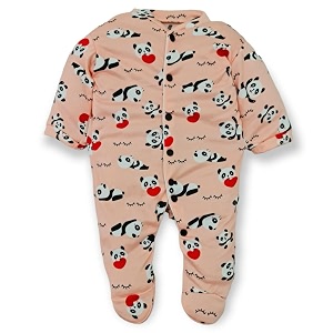 first kick baby cotton romper sleep suit one piece set for baby boys and baby girls peach 3-6 months