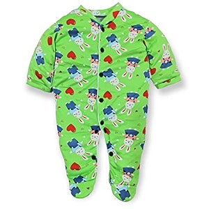 first kick baby cotton romper sleep suit one piece set for baby boys and baby girls green 12-18 months