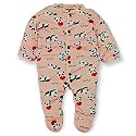 First Kick Baby Cotton Romper Sleep Suit One Piece Set For Baby Boys And Baby Girls (Peach, 0-3 Months)