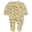 First Kick Baby Cotton Romper Sleep Suit One Piece Set for Baby Boys and Baby Girls (Yellow, 6-9 Months)