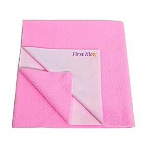 first kick instadry anti-piling fleece extra absorbent quick dry sheet for baby baby bed protector waterproof baby sheet medium size 100x70cm pack of 1 pink